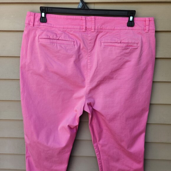 Crown & Ivy Pink Capri Pants Charlotte Relaxed Chinos Cotton Blend - Picture 8 of 10